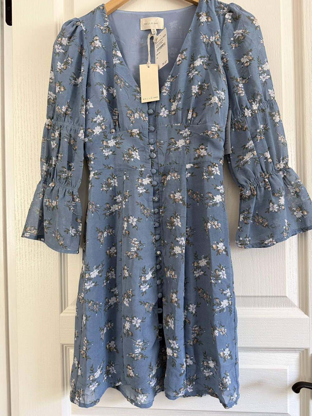 Nordstrom Mello Day Blue floral button-front dress